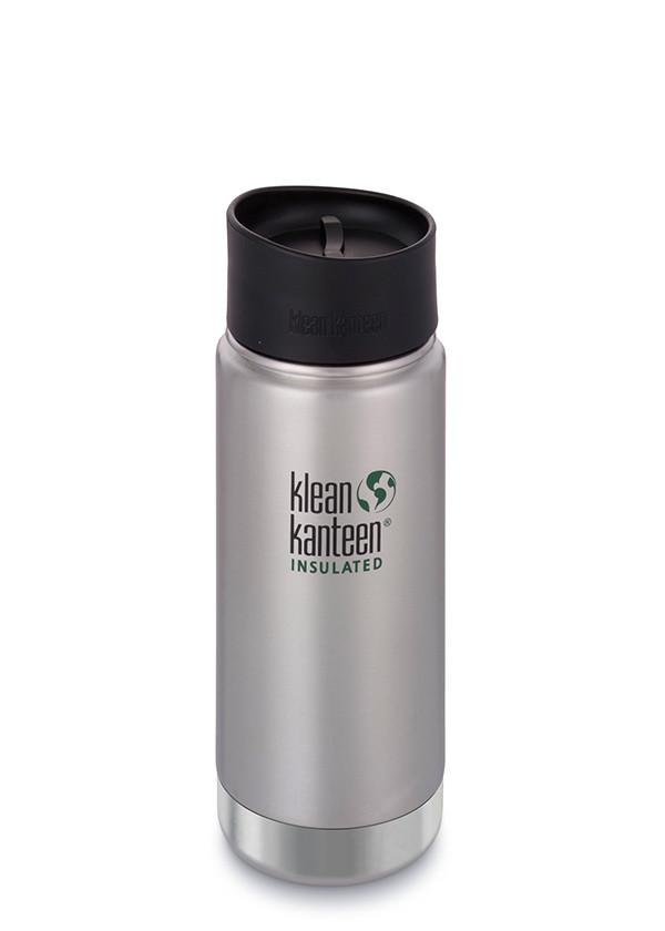 Klean Kanteen 16 oz TKWide Insulated Tumbler with Café Cap-Brushed Silver -  Walla Walla Roastery